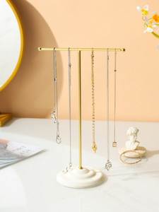 <b>Rose</b> <b>Gold</b> Metal Jewelry Stand Rectangle Shape Minimalist Design Tabletop Storage Trays For <b>Bedroom</b> Indoor Use - Product Image 6
