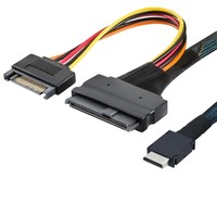 Kabel Server PCIE Oculink SFF 8611 4I ke U.2 SAS SFF 8639+15p SATA