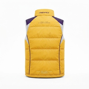 Men's <b>Yellow</b> <b>Puffer</b> Sleeveless Quilted Winter <b>Jacket</b> Stand Collar ONEAPEX Full Zip Warm Casual Outdoor Streetwear Outerwear - Product Image 4