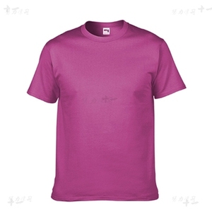 T-shirt décontracté pour homme, 100% coton, uni, teinture unie, col rond, manches courtes, coupe classique, jersey tricoté - Product Image 3