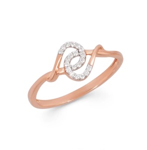 ZAWO HOUSE Rose Gold <b>Diamond</b> <b>Ring</b> Women's Minimalist Pave Setting Round Brilliant Cut Infinity Design Everyday Wear - Product Image 6