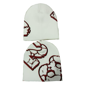 Wholesale Custom Logo Embroidery Custom Sublimation All Over Printed Unisex Knit <b>Winter</b> Cuffless Beanie <b>Hat</b> LOW MOQ - Product Image 4