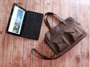 Porte-documents pour ordinateur portable de 15 pouces en cuir véritable pleine fleur Crazy Horse, durable, pour hommes d'affaires, sac de bureau LLB-0374 - Product Image 4