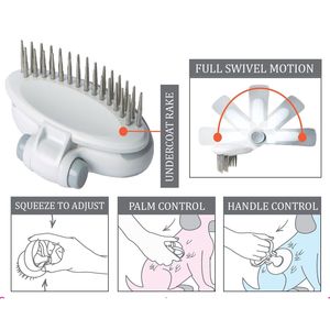 Dual Rowed Gyrater Swivel Travel Pet <b>Rake</b> for <b>Undercoat</b> Grooming - Product Image 6