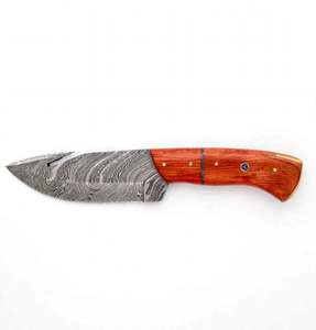Handcrafted Patterned Steel Ornate Utility <b>Craft</b> <b>Tool</b> Segmented Red Wood Handle Executive Display Piece - Product Image 4