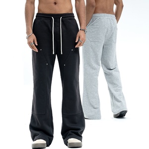 Jogger Pants Custom Logo 100% Cotton Canvas Loose Sportswear Fitness Streetwear Men's <b>Elastic</b> <b>Waist</b> Cargo Sweatpants - Product Image 5