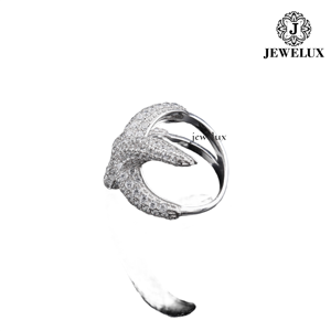 Anillo de Cóctel Jewelux de Plata 925 con Estrella y Cristal de Corte Brillante Redondo, Diseño Unisex de Lujo de la India - Product Image 3