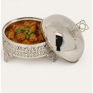 Novedad: Cazuela de lujo de acero inoxidable con caligrafía árabe, calentador de alimentos con tapa de cúpula, aislada, moderna, tipo hotpot. - Product Image 4