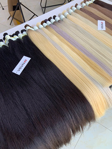 Extensions de cheveux Remy vierges vietnamiennes en vrac 100 grammes Machine à vague naturelle Double trame toutes les couleurs NASA cheveux 60cm de longueur - Product Image 2