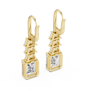 Juego de Anillos Únicos DANGLERS de Oro Amarillo de 18 Quilates con Diamantes Cultivados en Laboratorio, Corte Trapezoide, Chapado en Rodio, Certificado IGI, 2.1 Quilates, para Uso Diario, Glamuroso - Product Image 3