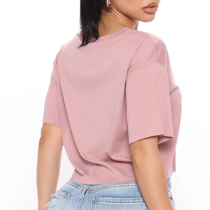 Top Corto Holgado para Mujer |   Camiseta Premium de Mezcla de Seda y Algodón |   Camiseta Corta de Corte Holgado - Product Image 1