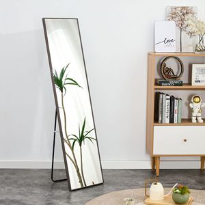 Specchio da parete a figura intera con cornice in legno massello grigio di terza generazione 58 \ "* 15 \" per il negozio di abbigliamento per camera da letto specchio decorativo - Product Image 5