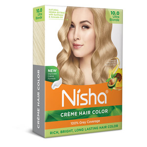 Nisha Ultra Blonde 20g + 30ml sacchetto di lunga durata 100% grigio copertura permanente crema per <span class=keywords><strong>capelli</strong></span> <span class=keywords><strong>colore</strong></span> per le donne - Product Image 1