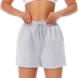 Shorts Casuales Personalizados con Logotipo para Mujer |   Pantalones Cortos Deportivos Gris Jaspeado de Peso Pesado |   Ropa Deportiva y de Descanso al por Mayor - Product Image 2