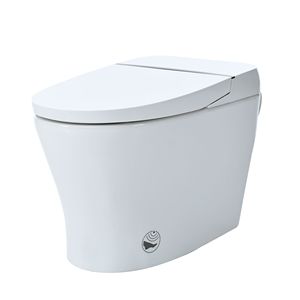 WC intelligent compact haut de gamme à double chasse, 1/1,28 GPF, avec siège chauffant et bidet à température réglable, conception sans réservoir - Product Image 1