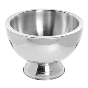 Bol sur piédestal en aluminium finition or antique, centre de table vintage pour mariage, bol à vin en métal pour décoration intérieure, bol à vin sur base carrée - Product Image 5