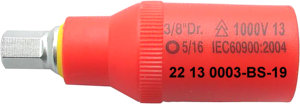 Juego de 10 Puntas Hexagonales Aisladas VDE 1000V de 3/8" y 1/2" - Product Image 5