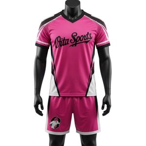 Unisex Pink Black Sublimated Lacrosse Uniform <b>Set</b> Lightweight Polyester Reversible Team Sports Wear Training Apparel - Product Image 1