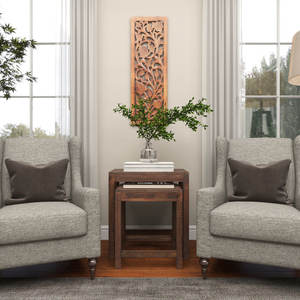 Panneau mural en bois sculpté au design antique, finition parfaite et taille standard. - Product Image 1