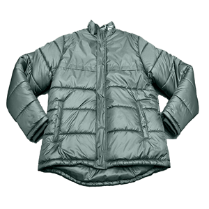 Veste matelassée pour homme, couleur unie, fermeture éclair, coupe-vent, rembourrage épais en polyester, manteau d'hiver décontracté, col montant, manches classiques - Product Image 2