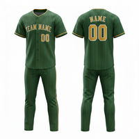Seragam Baseball Pria Kualitas Terbaik 2026 100% Poliester Bahan Bernapas Set Warna Kustom Logo Pribadi Ukuran Besar Lengan Pendek