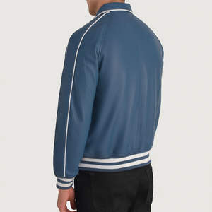 Veste en cuir pour homme, coupe ajustée, style streetwear, col montant, tendance, grande taille, hiver 2026 - Product Image 4
