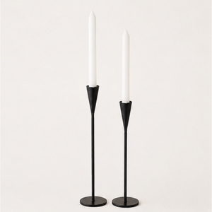 Luxury <b>Black</b> Iron Taper Candle Holders Set of 2 Metal <b>Candlestick</b> Stands For Wedding Centerpieces & Festive Dining Table Accents - Product Image 3