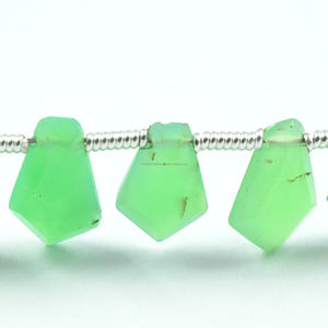 Hilo de piedras preciosas con forma de escudo verde de crisoprasa Africana facetada Natural de alto grado para hacer joyas de aniversario, regalo - Product Image 3