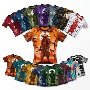 เสื้อยืดออกกำลังกายแบบสั่งทำ OEM ODM ขายส่ง ออกแบบเองได้ เสื้อรัดรูปสีพื้นเรียบ แขนสั้น เสื้อแรชการ์ด เสื้อยืดกีฬาฟิตเนสสั่งทำ - Product Image 1