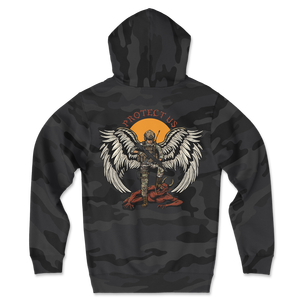 Manufacturer Customized <b>Back</b> Logo Dtg Printing Modern Saint Mike Hoodie Graphic White Camouflage Hooded Sweatshirt - Product Image 2