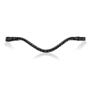 Frontal de cheval personnalisable en cuir avec chaîne de cristaux 6mm 8mm 10mm, rivets et boucle à dégagement rapide - Product Image 3