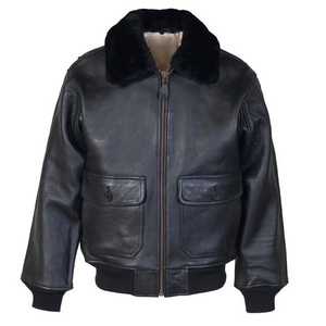Chaquetas de Cuero Clásicas Casuales con Cuello de Piel para Hombre, Tallas Grandes, Personalizables, de Piel de Vaca, Ecológicas, Impermeables, Reversibles, Listas para Enviar - Product Image 1