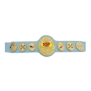 เข็มขัดแชมป์มวยปล้ำ SSP แบบยูนิเซ็กซ์ คุณภาพสูง สายรัดสีตามสั่ง ลายธงชาติอเมริกันและญี่ปุ่น ดีไซน์แผ่นทอง รุ่นเอวสูง - Product Image 1