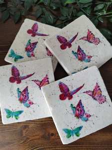 Posavasos de Mármol Rústico con Diseño de Mariposa, Regalo Único para Amantes de la Naturaleza - Product Image 2