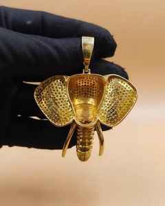 Colgante de Elefante con Incrustaciones de Moissanita VVS, Colgante de Plata 925, Estilo Hip Hop, Colgante de Animal, Colgante de Rapero Bilingüe, Joyería de Buena Suerte - Product Image 4