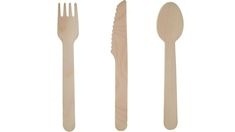 Eco Friendly Biodegradable Birchwood Knife 155mm Natural Disposable Cutlery for Ice <b>Cream</b> Cake Catering Festivals Party Wedding - Product Image 1