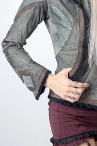 Veste en cuir de luxe à motif python pour femme, en cuir de vache véritable, collection mode, service OEM ODM, échantillons disponibles en gros - Product Image 2
