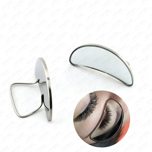 Miroir à cils demi-lune en acier inoxydable, large vue, incurvé, accessoire pour l'application et le mappage des extensions de cils - Product Image 5