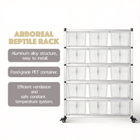 Fournitures pour reptiles et amphibiens : Rack à serpents noir transparent avec côtés ventilés pour une tenue sécurisée des reptiles et des serpents