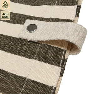 กระเป๋าผ้าแคนวาสลายทางปักลายตามสั่ง ขนาด 35x35 ซม. สายสะพายปรับได้ รับผลิตแบบ OEM ODM ขายส่ง - Product Image 3
