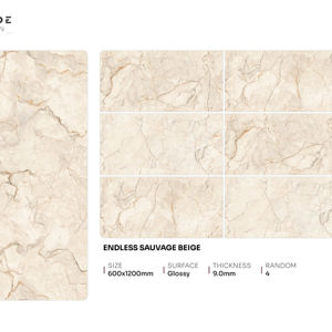 Carreaux de porcelaine brillants élégants et modernes, format 600x1200, grands carreaux pour projets d'aménagement intérieur commercial - Product Image 1