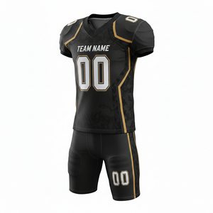 Uniforme de Fútbol Americano Personalizable 100% Poliéster, Conjunto de Camiseta y Pantalones Cortos, Posición del Logotipo Frontal, Cintura Elástica, Precio Económico, Venta al Por Mayor - Product Image 2