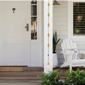 Chaîne de pluie décorative en métal finition or, forme antique, idéale pour hôtels, complexes hôteliers, cafés, aménagement extérieur haut de gamme - Product Image 3