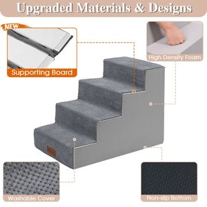 Escalier pour animaux de compagnie pour lit et canapé, pour chiens et chats âgés, avec housses amovibles et lavables, et base antidérapante pour chiens - Product Image 2