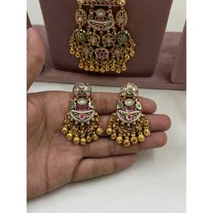 Myra Chorski Heritage <b>Gold</b> Plated CZ Bridal Long Necklace & Earring <b>Set</b> - Product Image 3