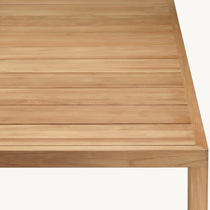 Mesa rectangular de madera de teca con estilo moderno, apta para uso en exteriores, duradera y antifrágil. - Product Image 4