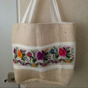 Sac fourre-tout décontracté en coton personnalisé, écologique et réutilisable, pour le shopping promotionnel, avec poignées en coton, pour entreprise, taille moyenne - Product Image 1
