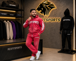 REXFITSPORTS 2026 Sweat à capuche rose pour homme avec fermeture éclair intégrale et motif, 280-300 GSM, en molleton de coton et polyester, style streetwear personnalisé - Product Image 4