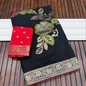 Luxury Jacquard Weaving Saree with Butterfly Figure Design & Rich Pallu Festive Wear - Product Image 1