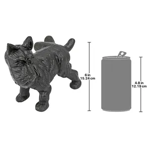 Figurine de bouledogue français en aluminium poli avec impression par gravure, 6 pouces, décoration d'intérieur, sculpture animale - Product Image 1